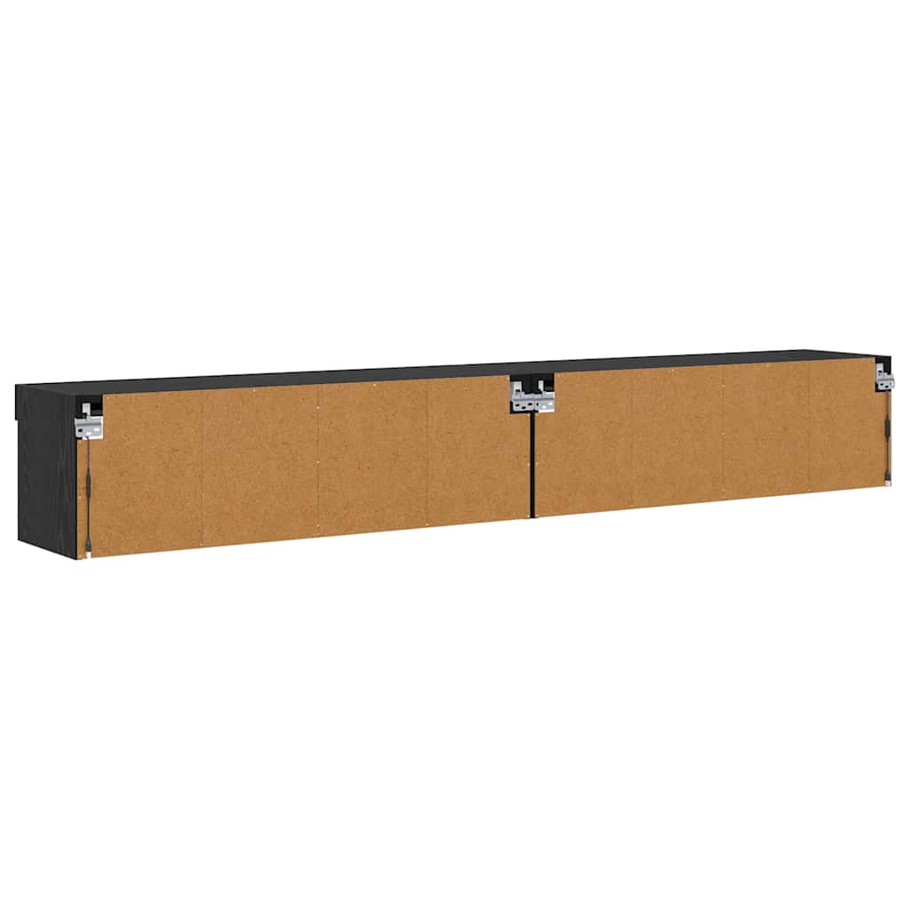 Meubles TV muraux Panama 2 pcs Chêne noir 100 x 30 x 30 cm - XIOS