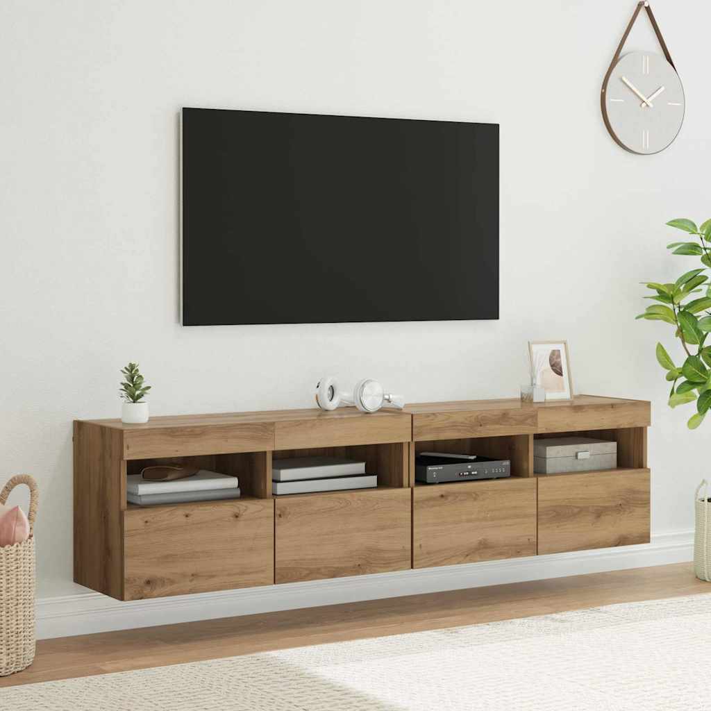 Meubles TV muraux 2 pcs Chêne artisanal 80 x 30 x 40 cm - XIOS