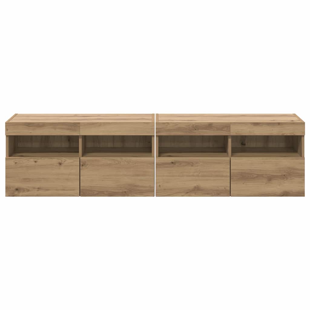 Meubles TV muraux 2 pcs Chêne artisanal 80 x 30 x 40 cm - XIOS