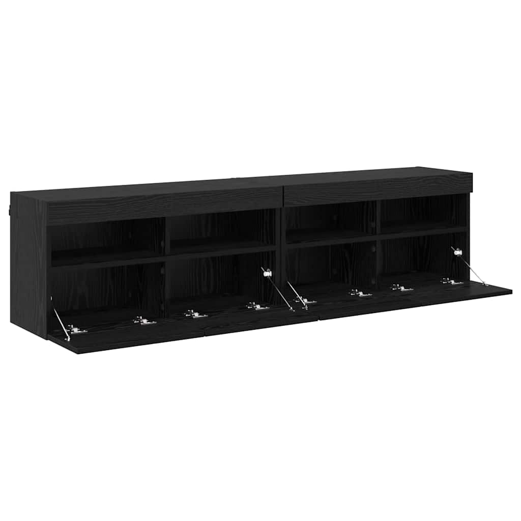 Meubles TV muraux 2 pcs Chêne noir 80 x 30 x 40 cm - XIOS
