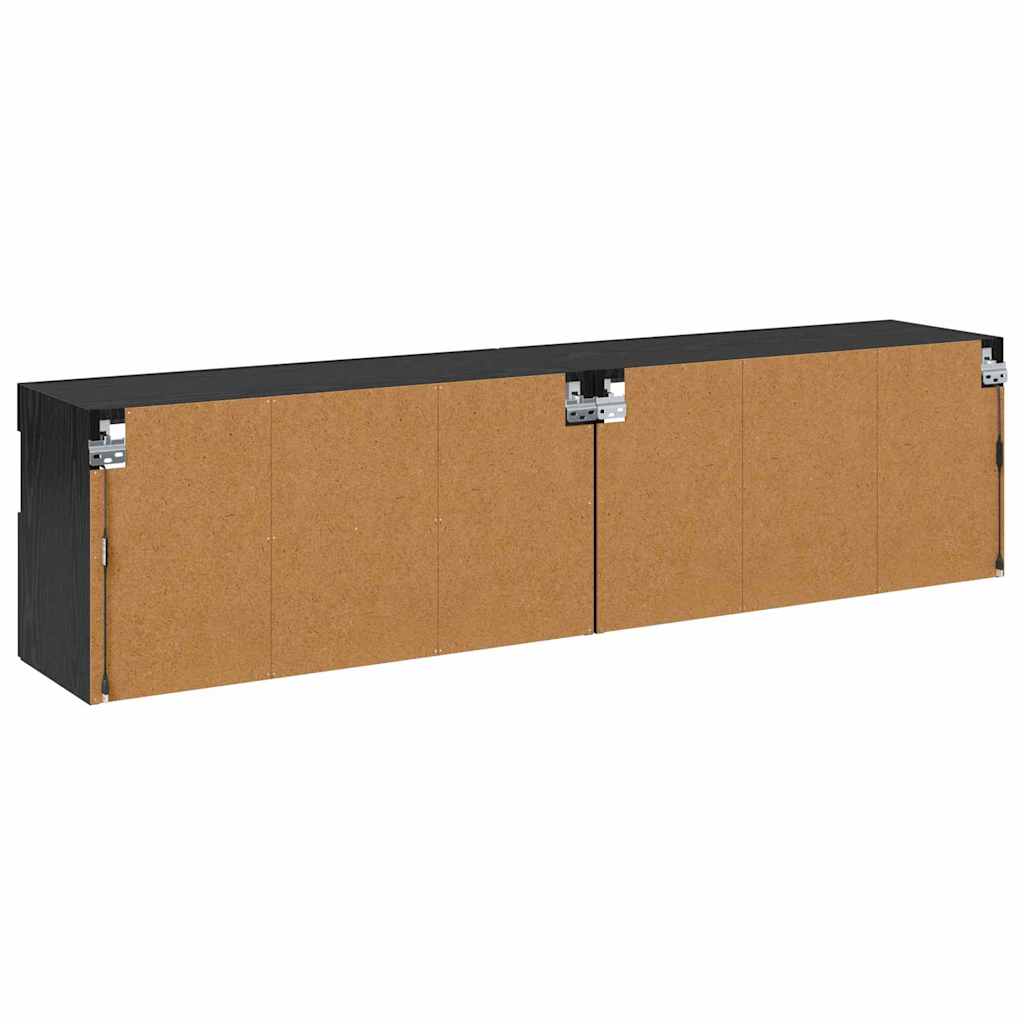 Meubles TV muraux 2 pcs Chêne noir 80 x 30 x 40 cm - XIOS