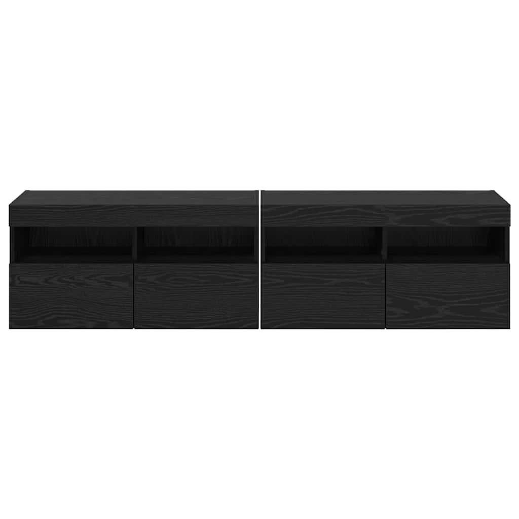 Meubles TV muraux 2 pcs Chêne noir 80 x 30 x 40 cm - XIOS
