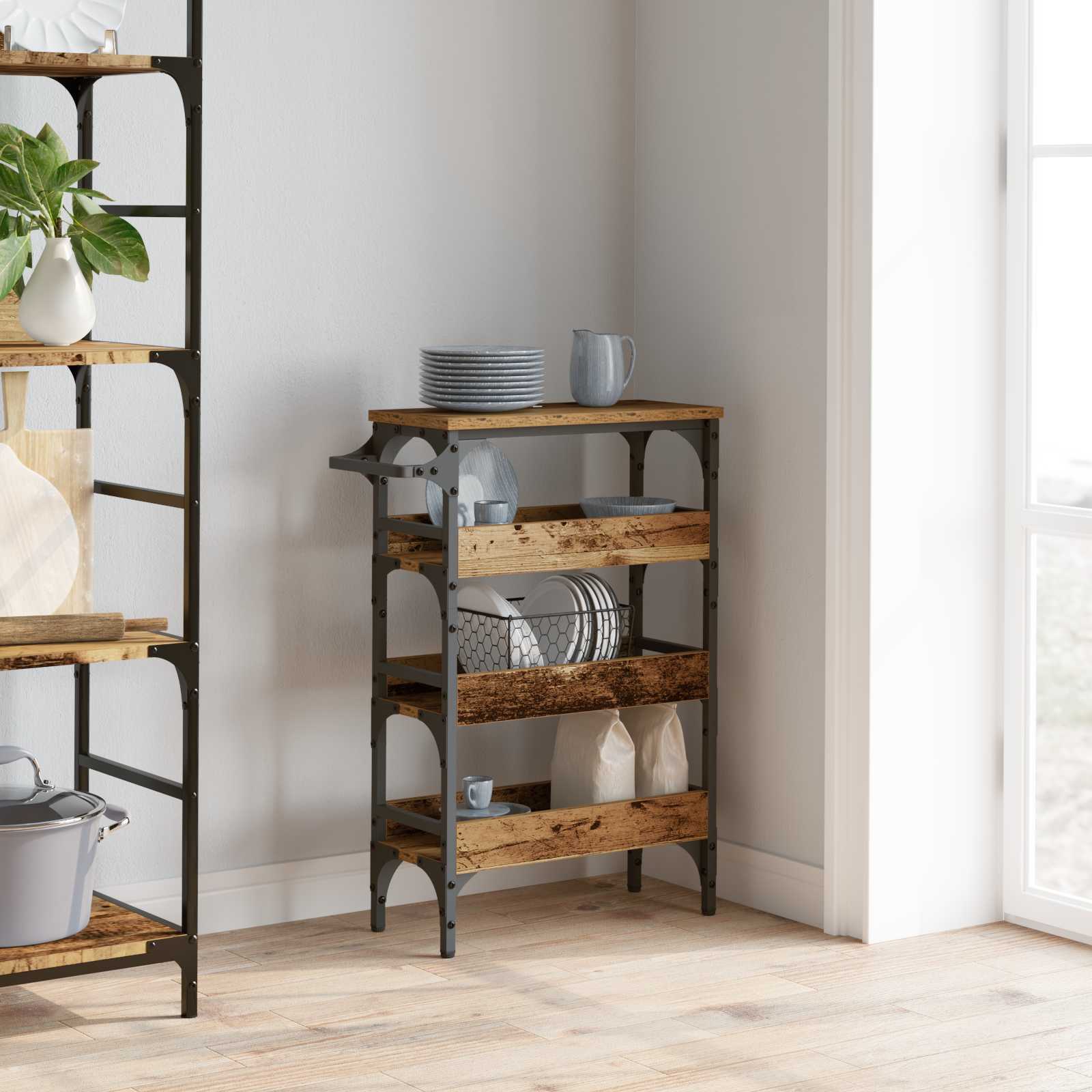 Chariot de cuisine Bois Ancien 53 x 20 x 76 cm - XIOS
