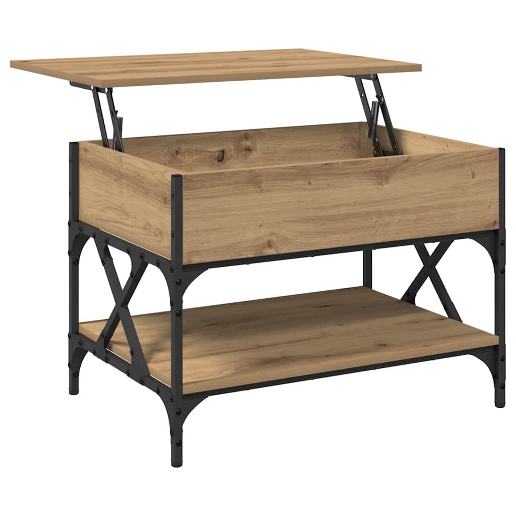 Table basse Chêne artisanal 70x50x50cm Bois d'ingénierie - XIOS