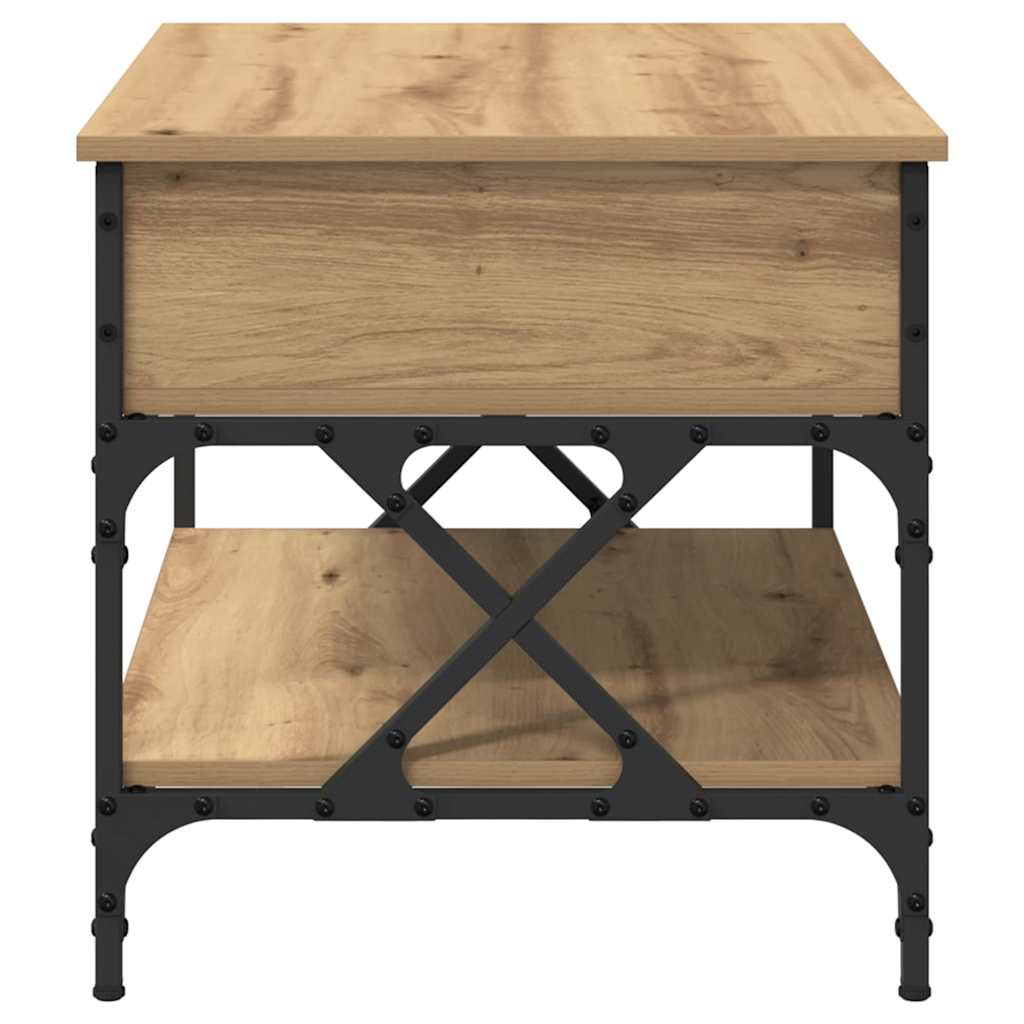 Table basse Chêne artisanal 70x50x50cm Bois d'ingénierie - XIOS