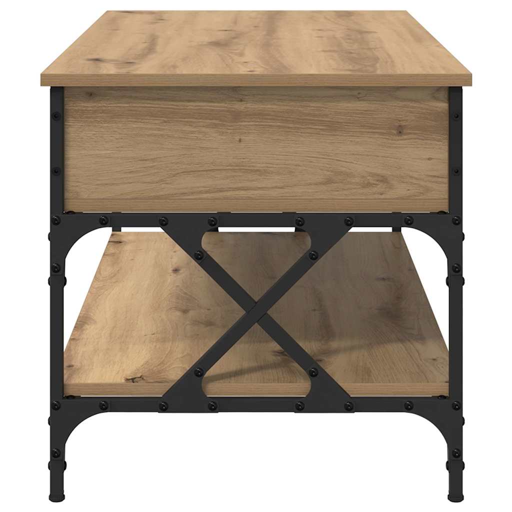 Table basse Chêne artisanal 100 x 50 x 50 cm Bois d'ingénierie - XIOS