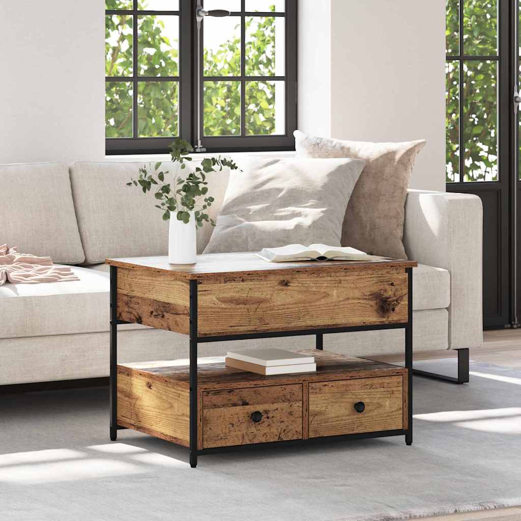 Table basse Bois ancien 70 x 50 x 50 cm Bois d'ingénierie - XIOS