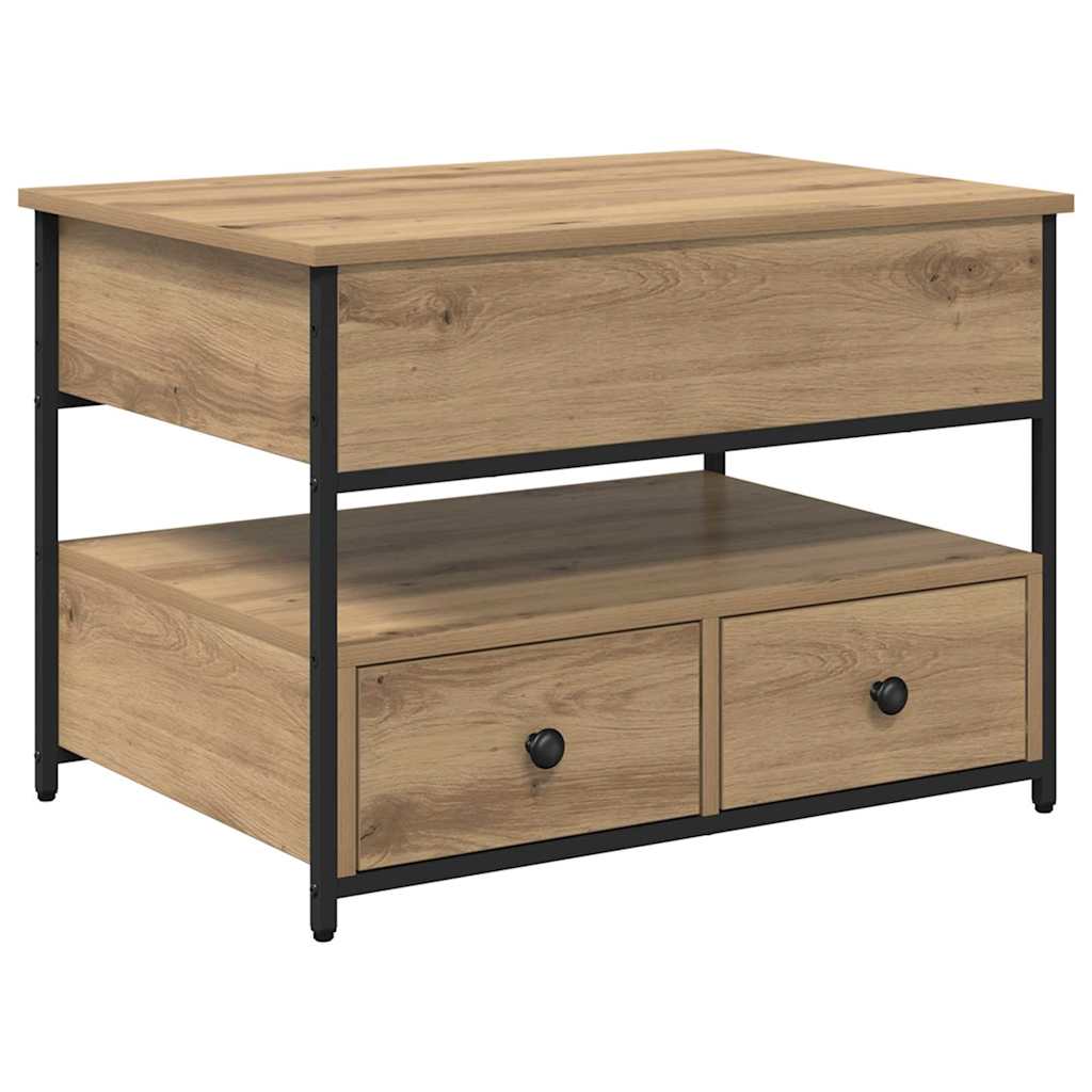 Table basse chêne artisanal 70 x 50 x 50 cm Bois d'ingénierie - XIOS