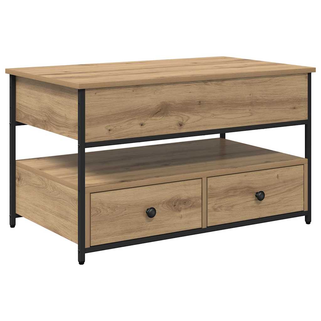 Table basse Chêne artisanal 85 x 50 x 50 cm Bois d'ingénierie - XIOS