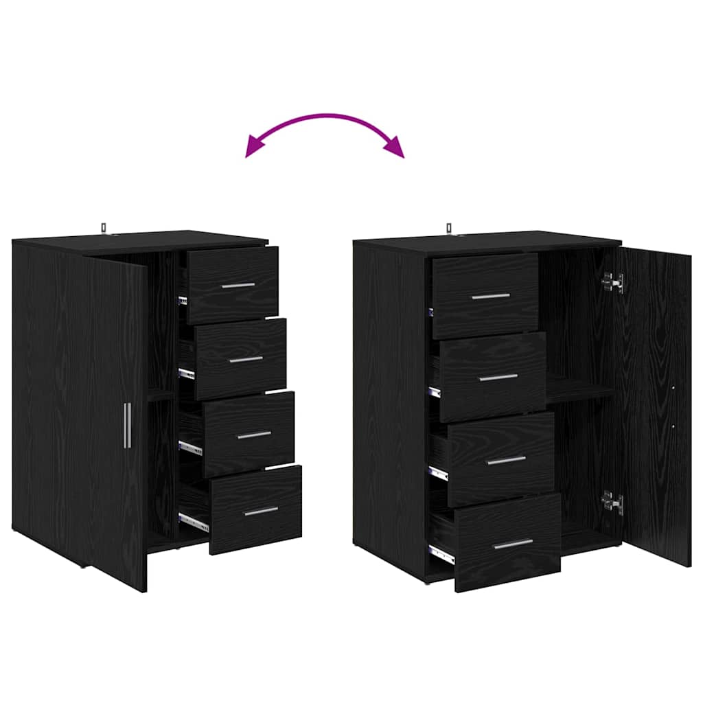 Buffet avec tiroir Chêne noir 59 x 39 x 80 cm Bois d'ingénierie - XIOS