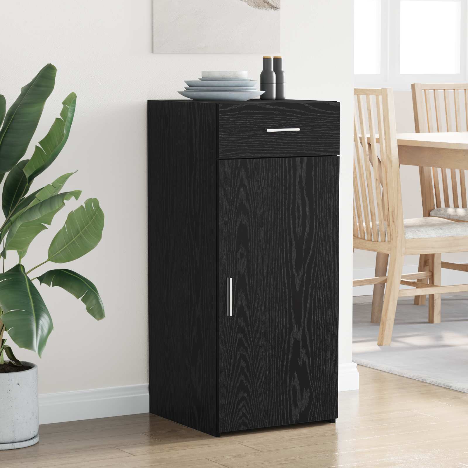 Armoire de rangement avec tiroir Chêne Noir 40 x 42,5 x 93 cm - XIOS