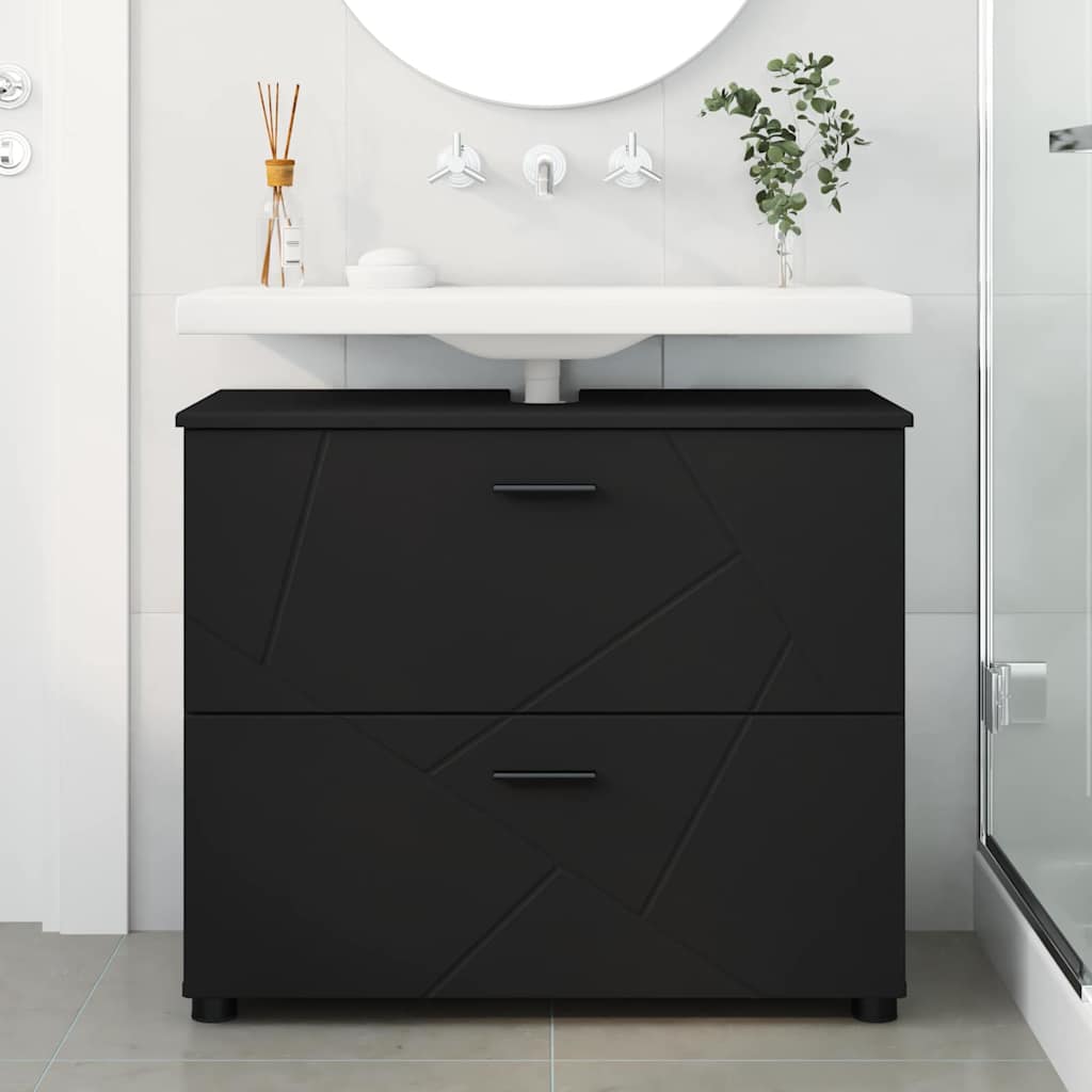 Cabinet de salle de bain avec tiroir Noir 76,5 x 35 x 64 cm - XIOS