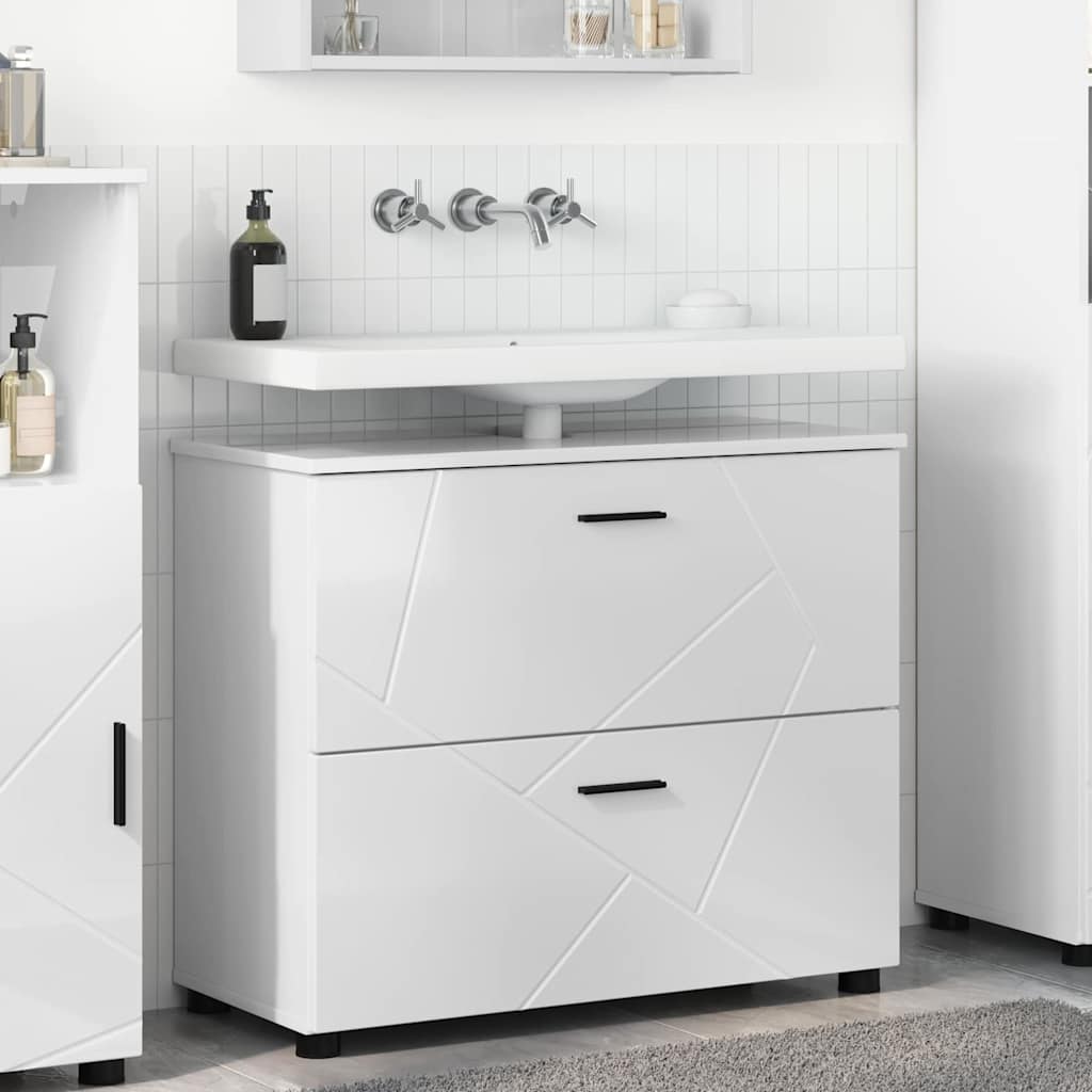 Cabinet de salle de bain Blanc brillant 76,5 x 35 x 64 cm - XIOS