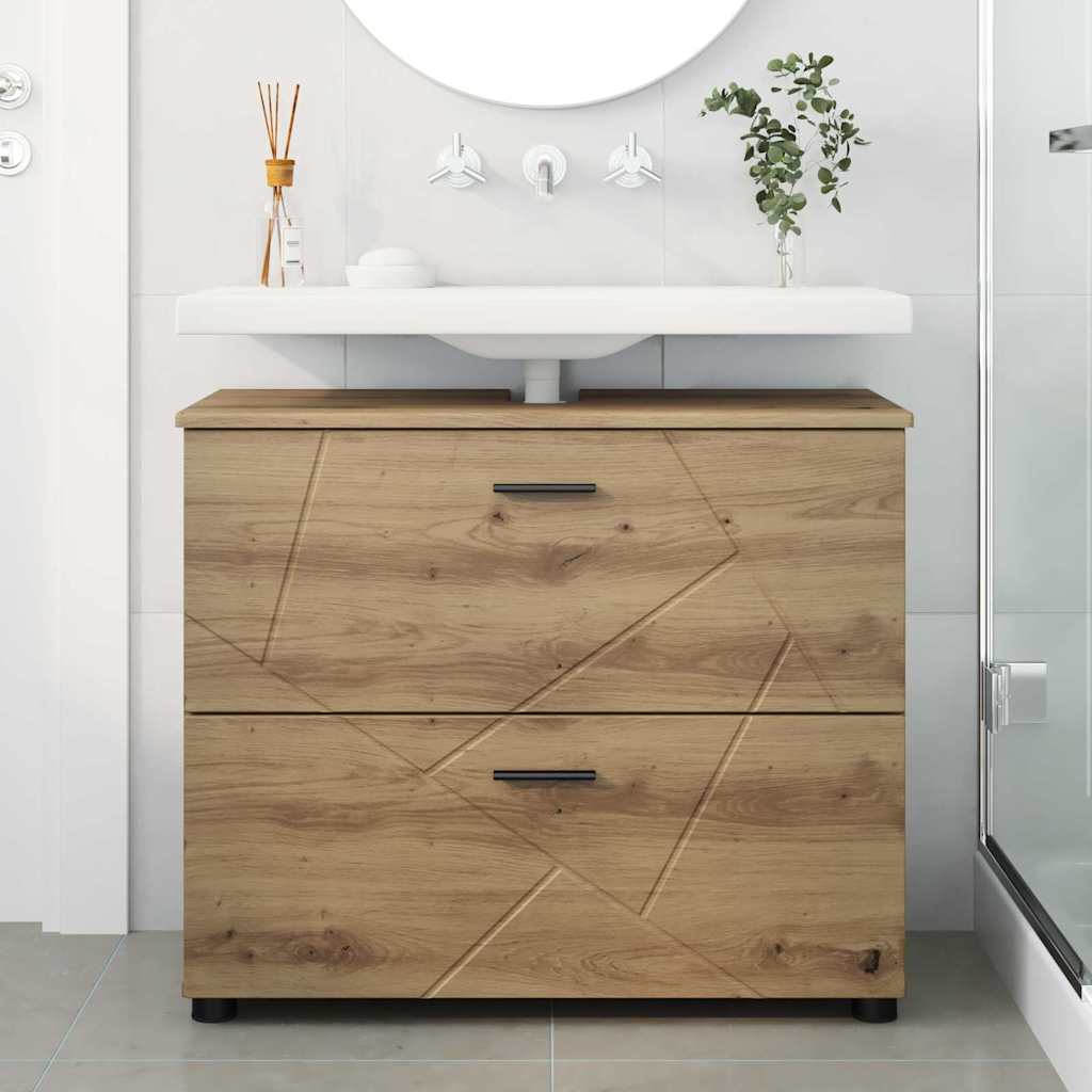 Cabinet de salle de bain Chêne artisanal 76,5 x 35 x 64 cm - XIOS
