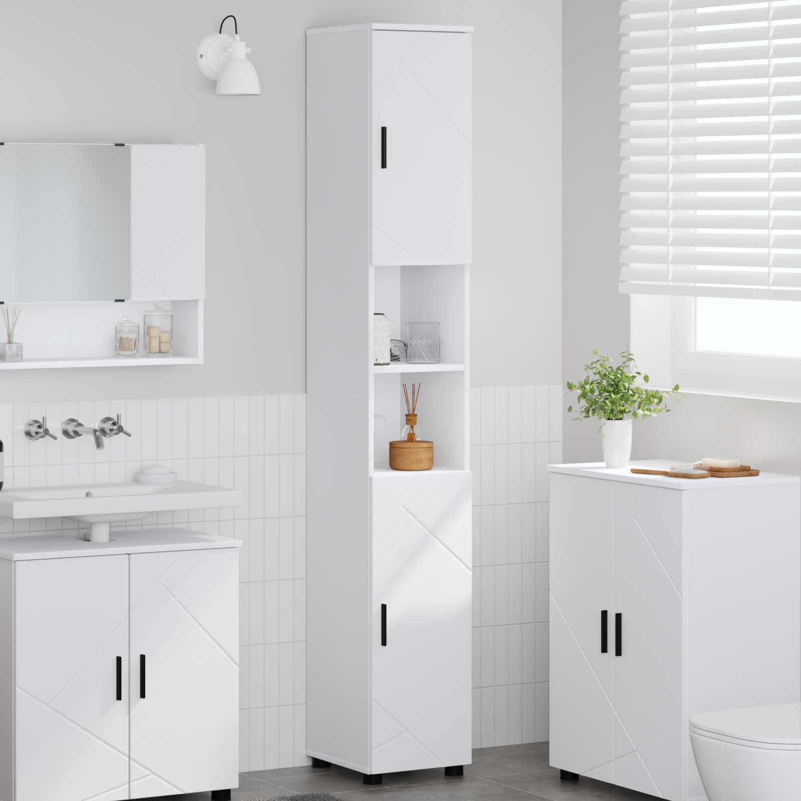 Cabinet de salle de bain Blanc 30 x 35 x 192 cm - XIOS