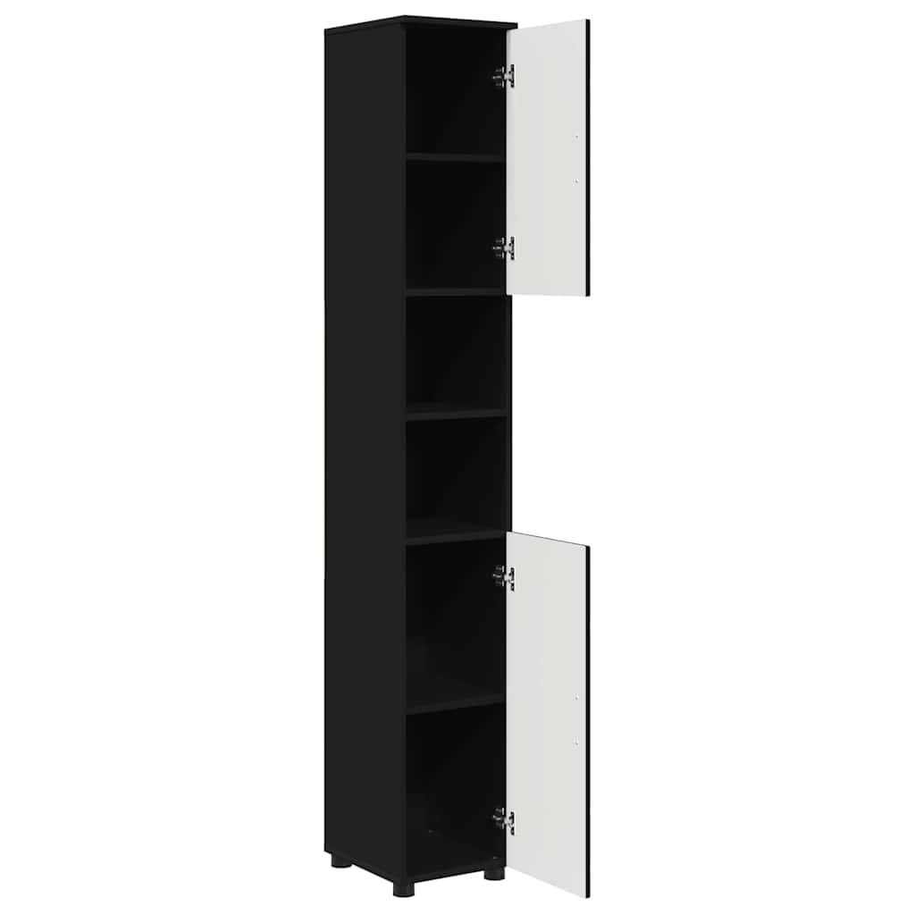 Cabinet de salle de bain avec stockage Noir 30 x 35 x 192 cm - XIOS