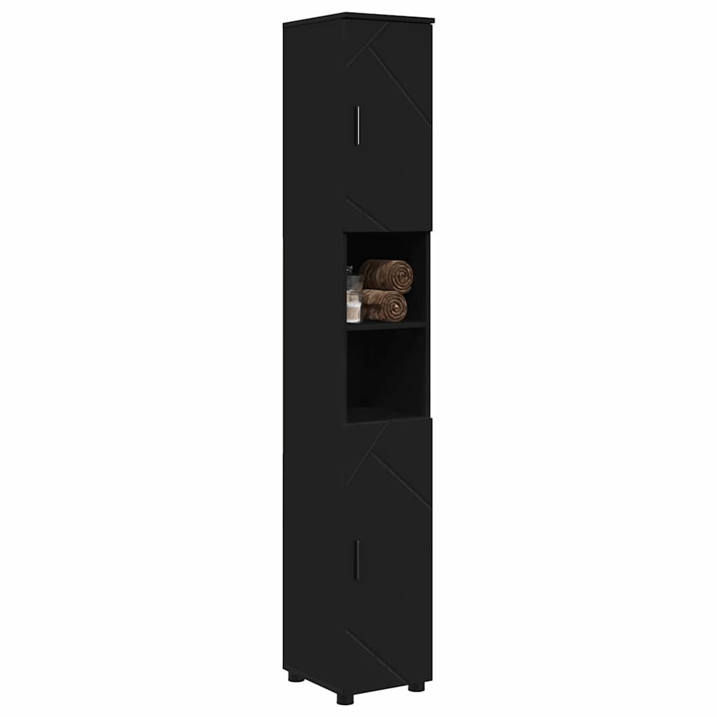 Cabinet de salle de bain avec stockage Noir 30 x 35 x 192 cm - XIOS
