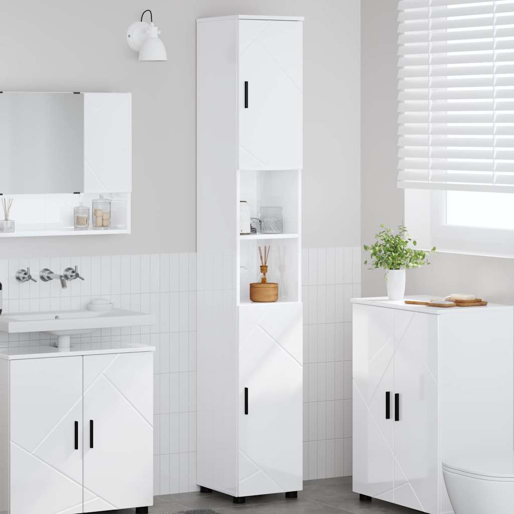 Cabinet de salle de bain Blanc brillant 30 x 35 x 192 cm - XIOS