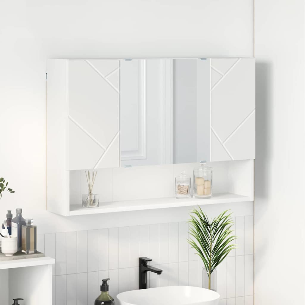 Armoire Miroir Blanc 80 x 17 x 55 cm Bois d'ingénierie - XIOS