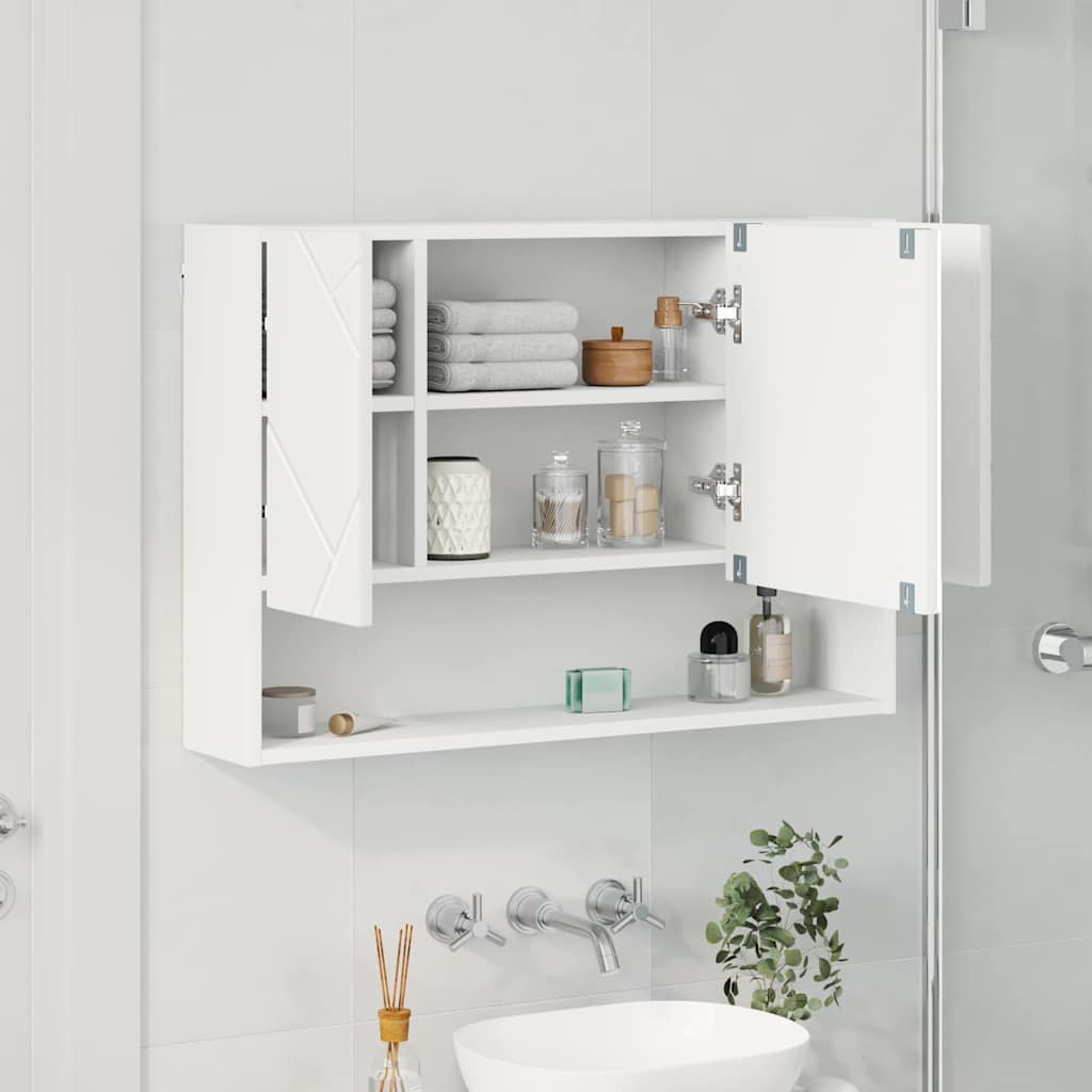 Armoire Miroir Blanc 80 x 17 x 55 cm Bois d'ingénierie - XIOS