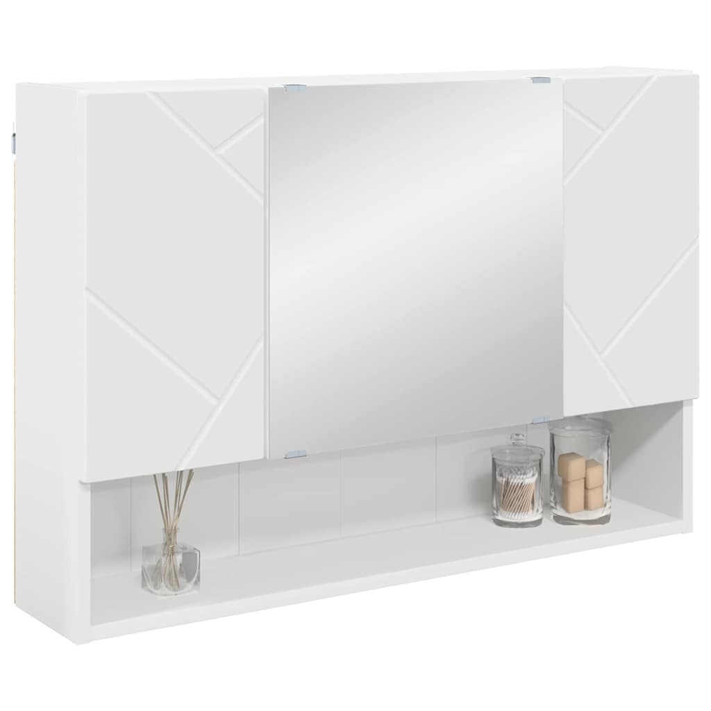 Armoire Miroir Blanc 80 x 17 x 55 cm Bois d'ingénierie - XIOS