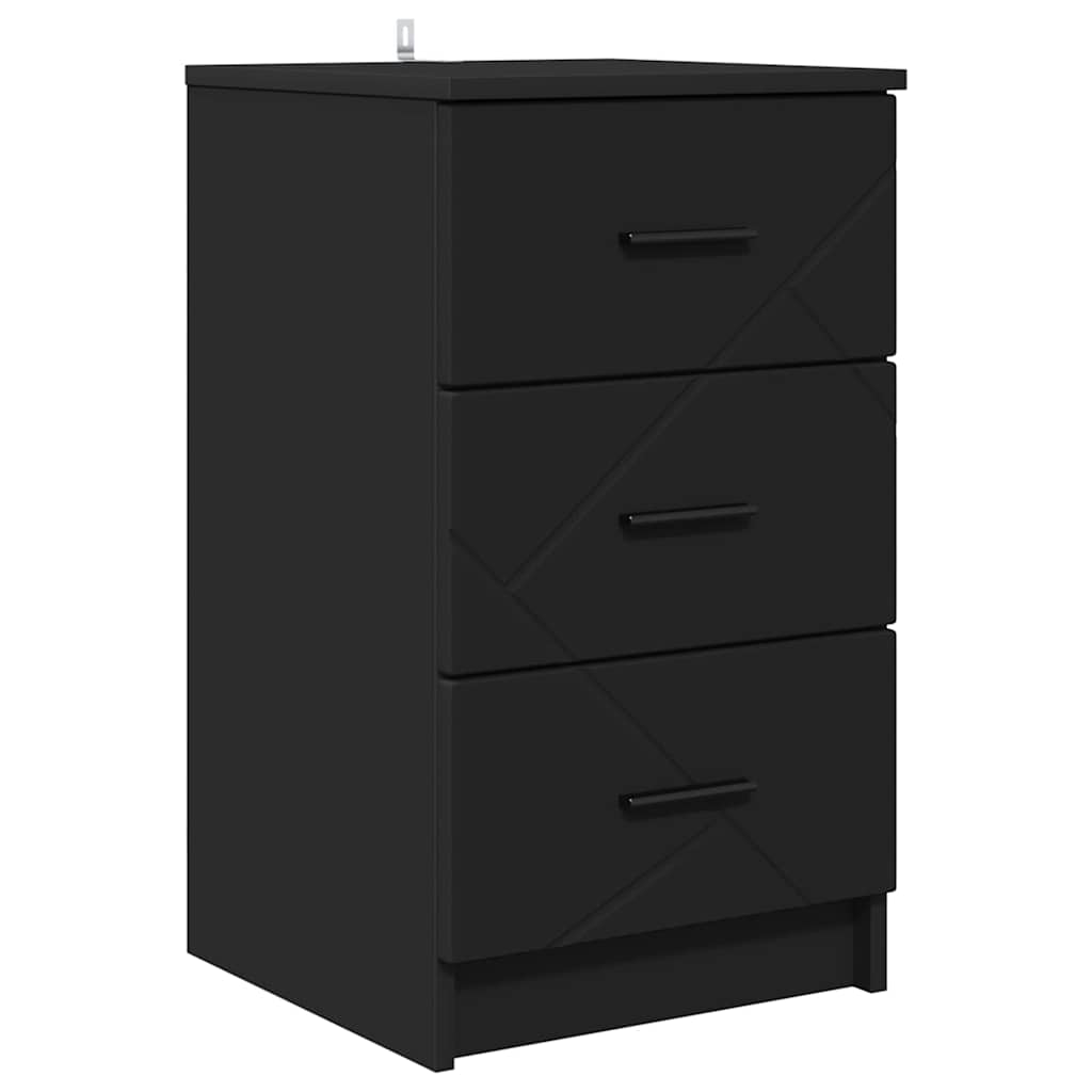 Cabinet de chevet Noir 38 x 38 x 66 cm Bois d'ingénierie XIOS