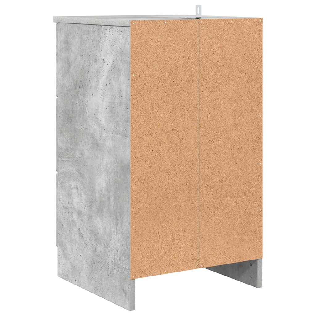 Cabinet de chevet Gris béton 38 x 38 x 66 cm Bois d'ingénierie - XIOS