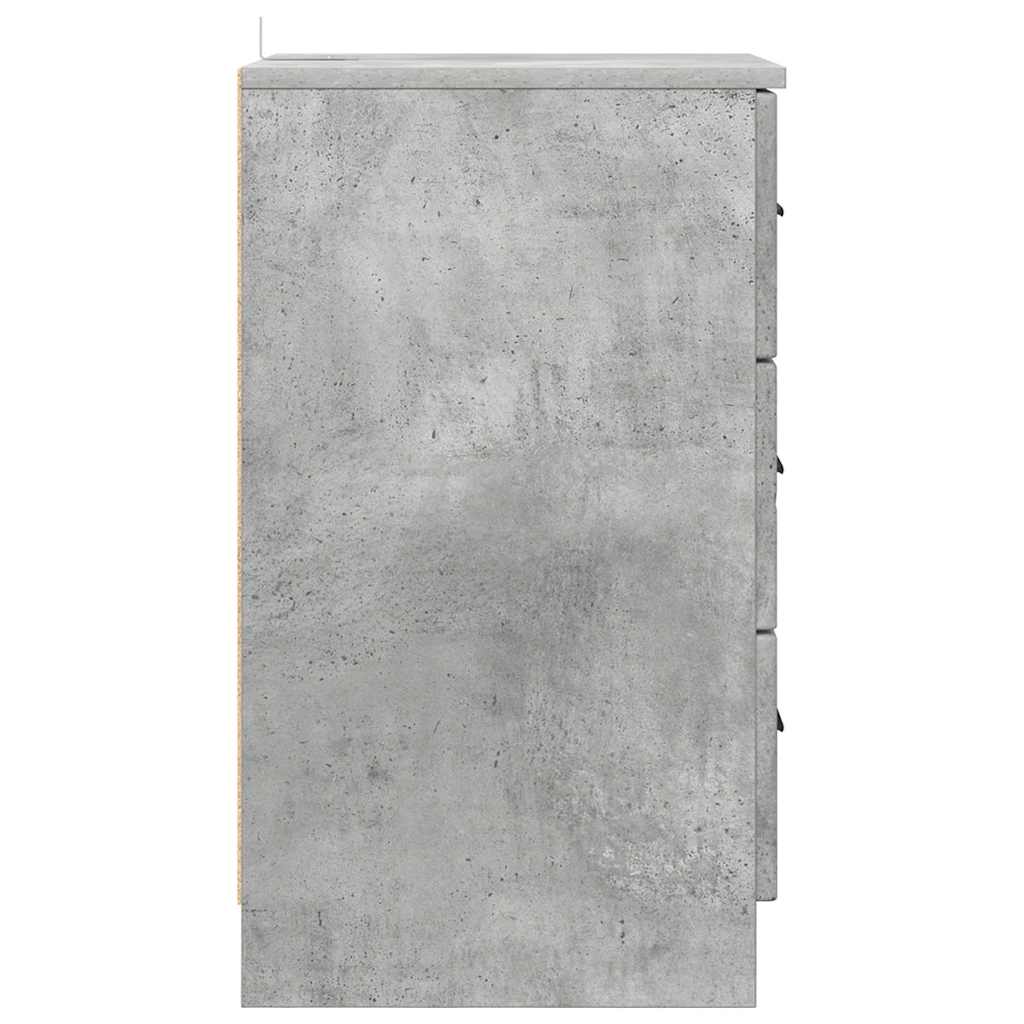 Cabinet de chevet Gris béton 38 x 38 x 66 cm Bois d'ingénierie - XIOS
