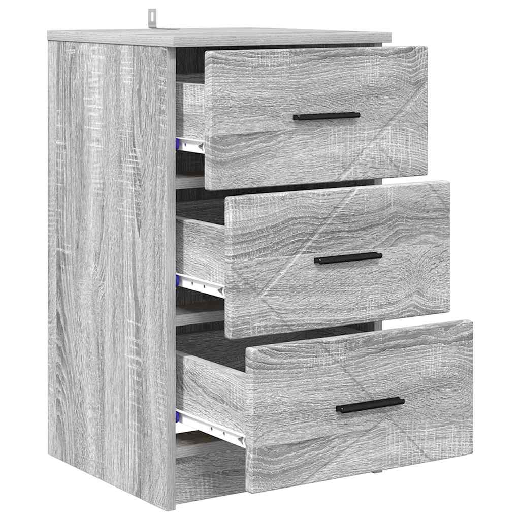 Cabinet de chevet Sonoma gris 38 x 38 x 66 cm Bois d'ingénierie - XIOS