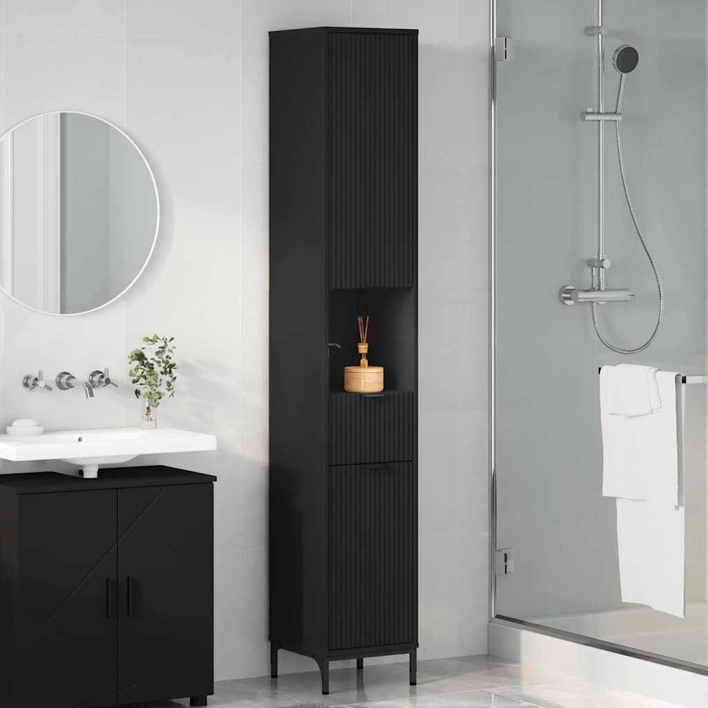 Cabinet de salle de bain Noir 31,5 x 33 x 190 cm - XIOS