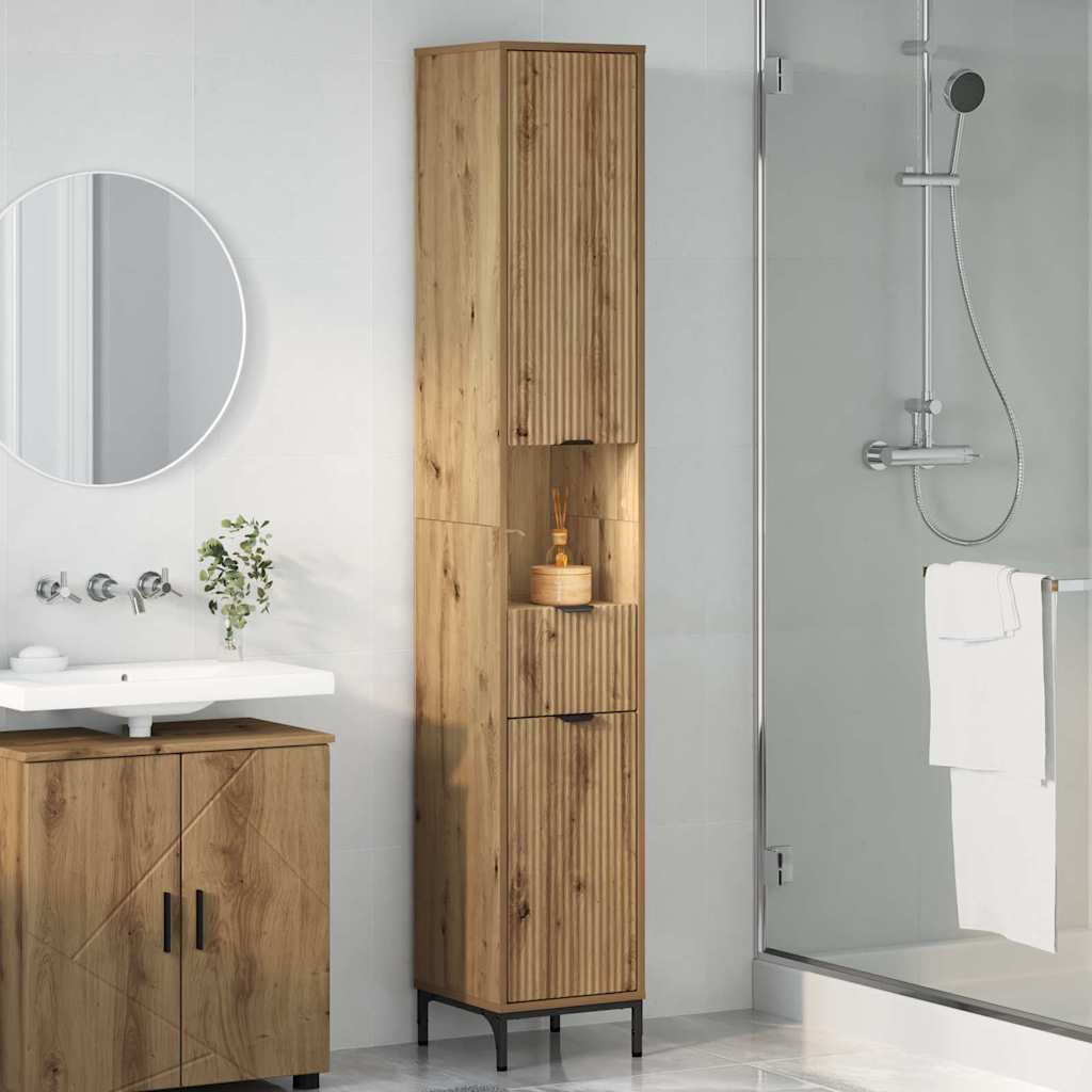 Cabinet de salle de bain Chêne artisanal 31,5 x 33 x 190 cm - XIOS