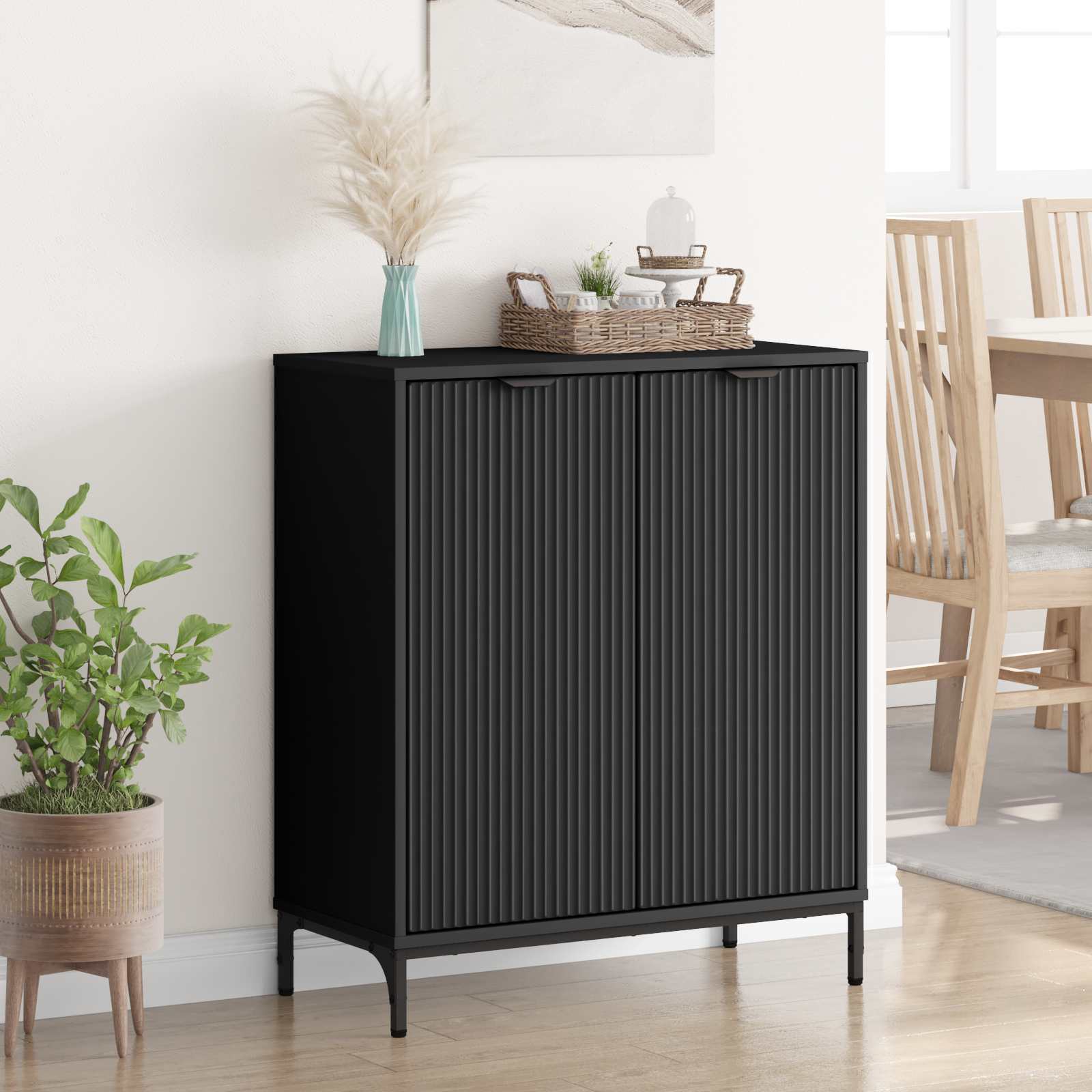 Buffet Noir 69,5 x 33 x 82 cm Bois d'ingénierie - XIOS