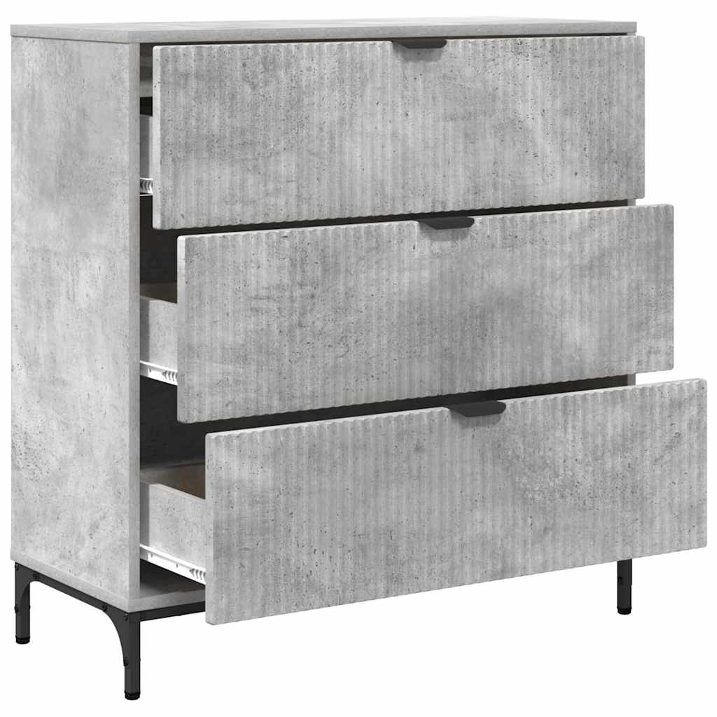 Buffet Gris béton 79,5 x 33 x 82 cm Bois d'ingénierie - XIOS