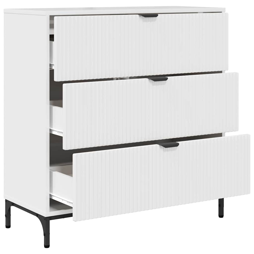 Buffet Blanc brillant 79,5 x 33 x 82 cm Bois d'ingénierie - XIOS