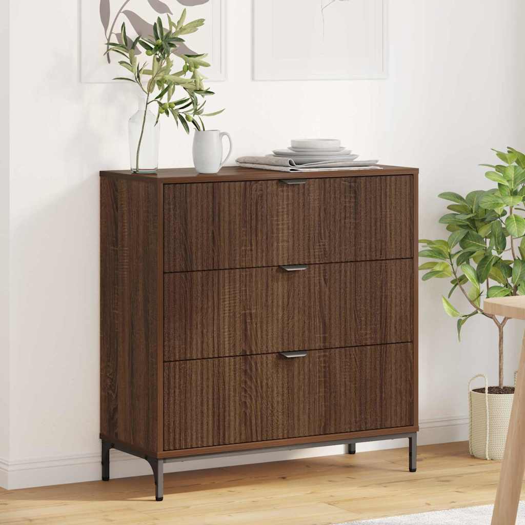 Buffet Chêne marron 79,5 x 33 x 82 cm Bois d'ingénierie - XIOS