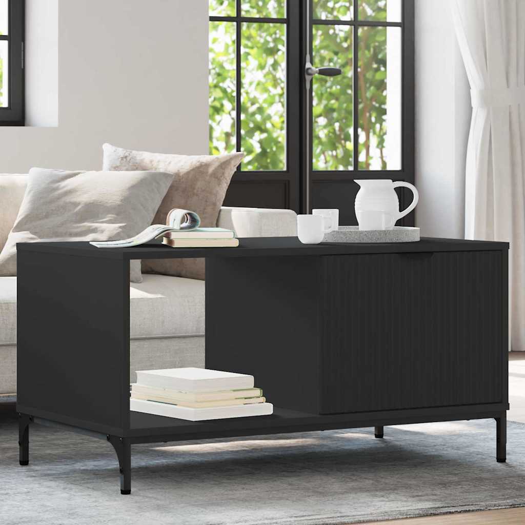 Table basse Noir 90 x 49 x 46 cm Bois d'ingénierie XIOS