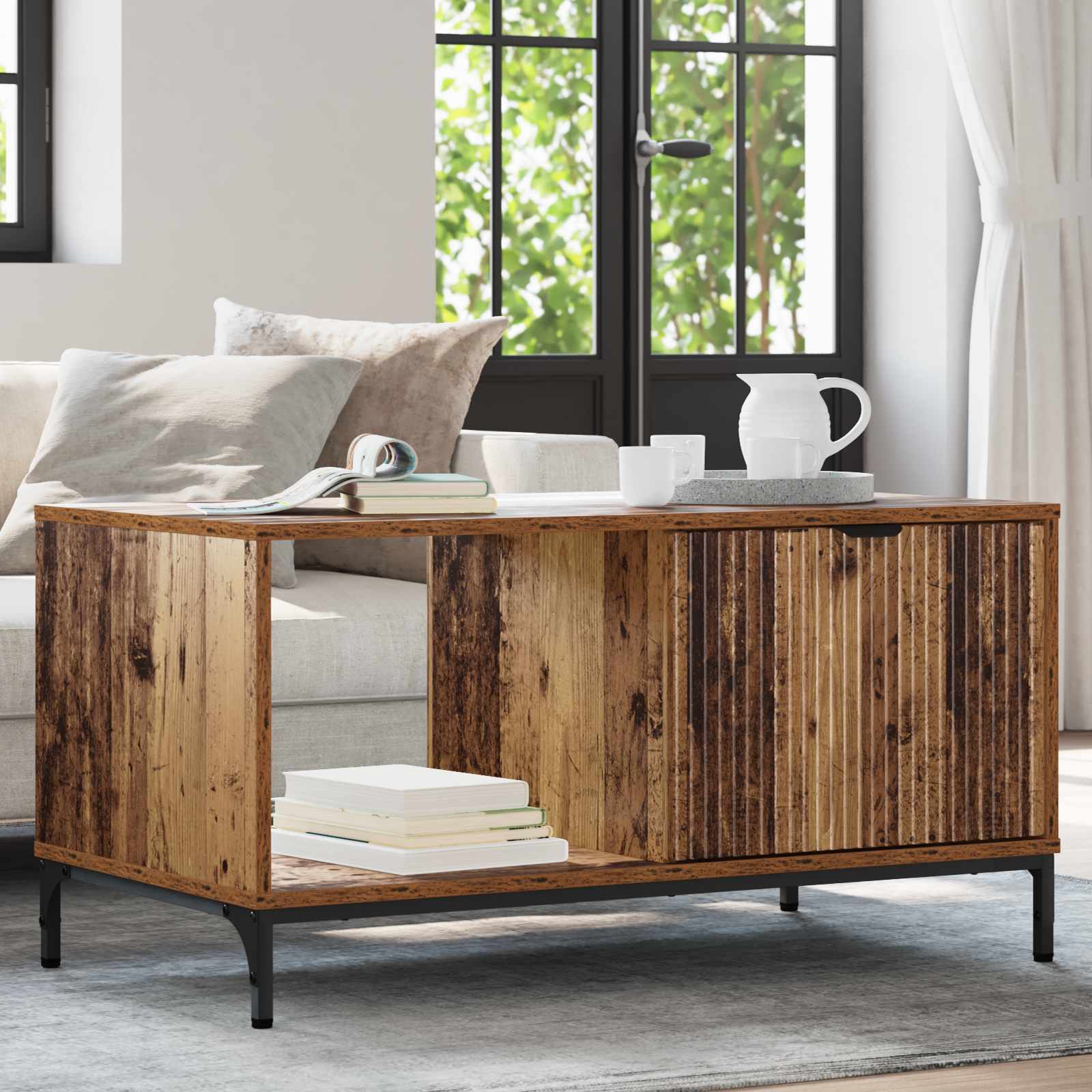 Table basse Bois ancien 90 x 49 x 46 cm Bois d'ingénierie - XIOS