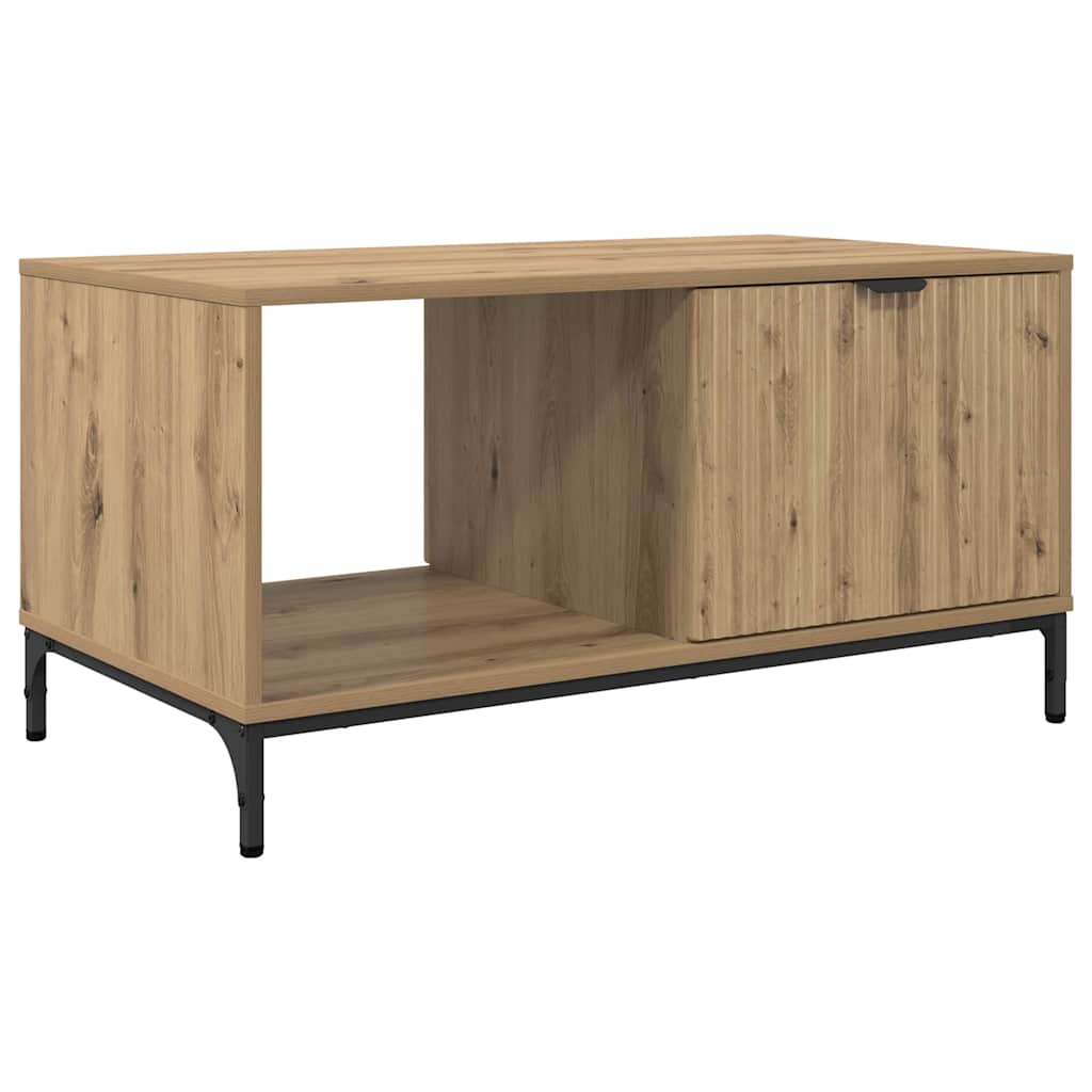 Table basse chêne artisanal 90 x 49 x 46 cm Bois d'ingénierie XIOS