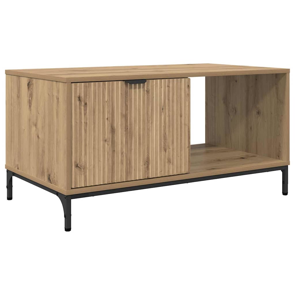 Table basse chêne artisanal 90 x 49 x 46 cm Bois d'ingénierie XIOS