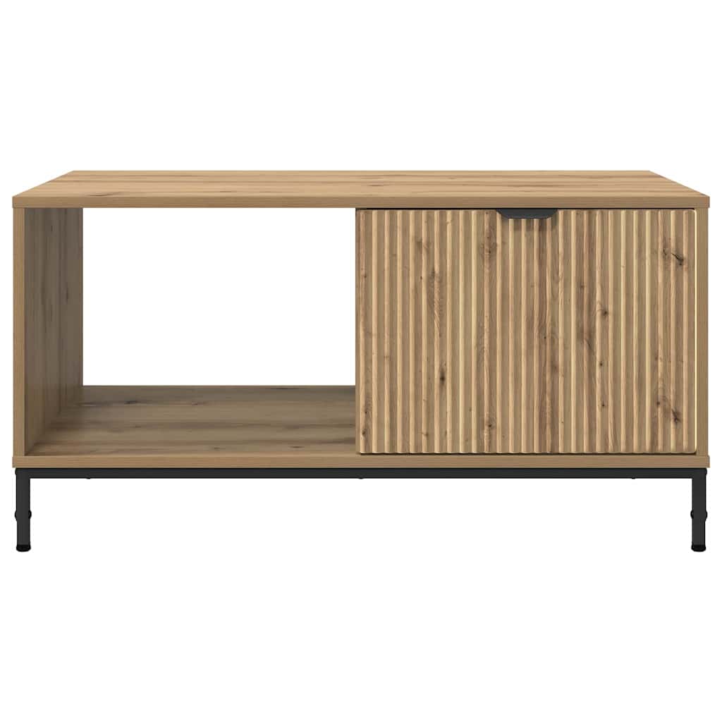 Table basse chêne artisanal 90 x 49 x 46 cm Bois d'ingénierie XIOS