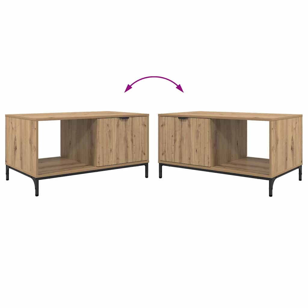 Table basse chêne artisanal 90 x 49 x 46 cm Bois d'ingénierie XIOS