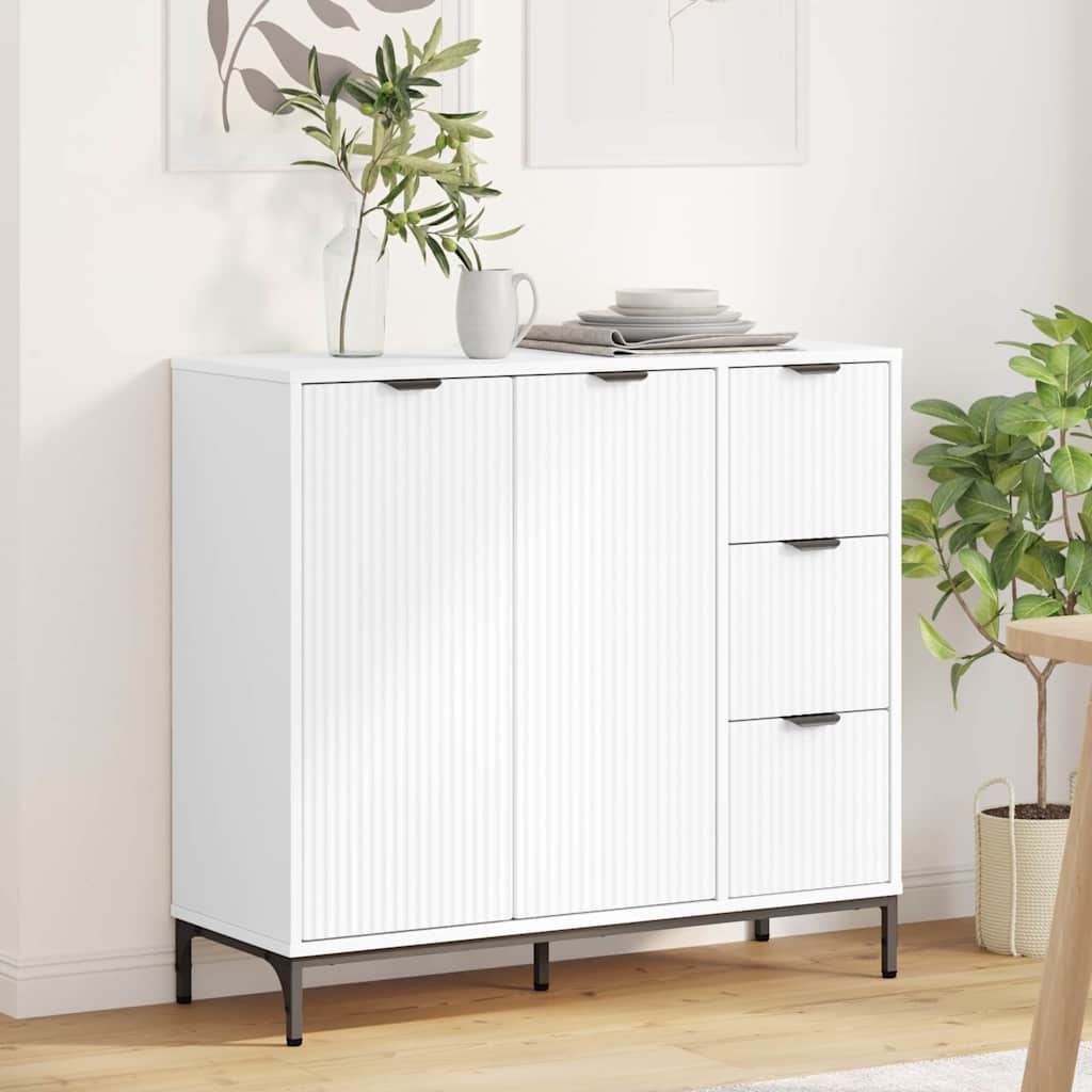 Buffet avec tiroir Blanc 89,5 x 33 x 82 cm Bois d'ingénierie - XIOS