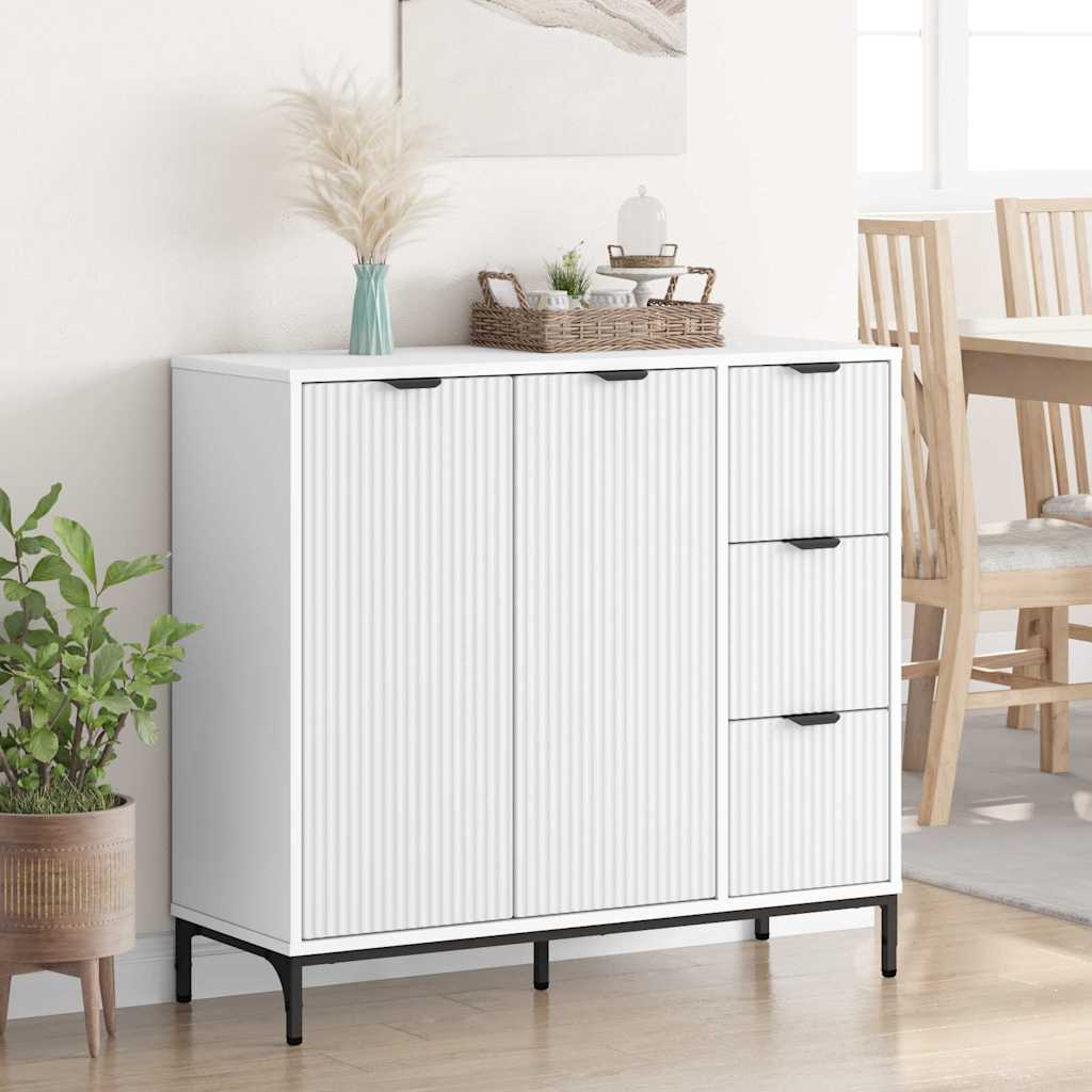 Buffet avec tiroir Blanc 89,5 x 33 x 82 cm Bois d'ingénierie - XIOS