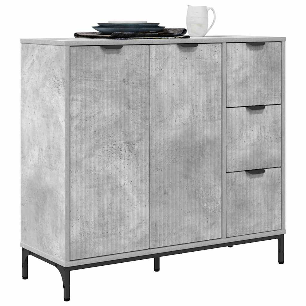 Buffet Gris béton 89,5 x 33 x 82 cm Bois d'ingénierie - XIOS