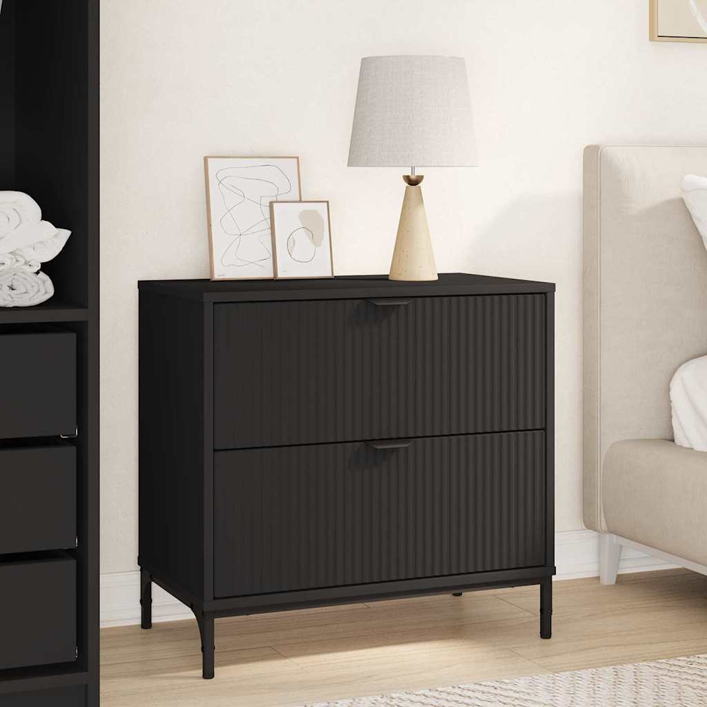 Table de chevet Noir 63,5 x 36 x 61 cm Bois d'ingénierie - XIOS