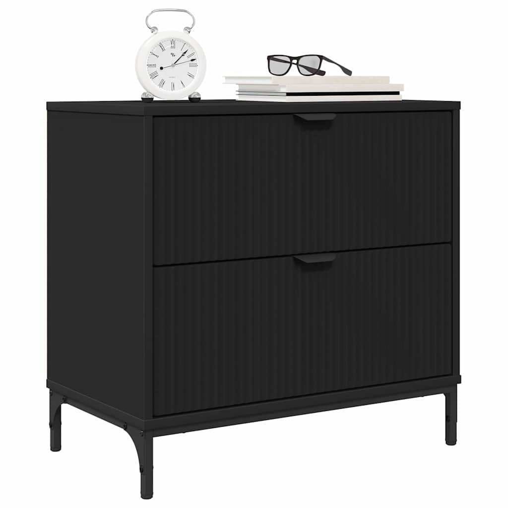Table de chevet Noir 63,5 x 36 x 61 cm Bois d'ingénierie - XIOS