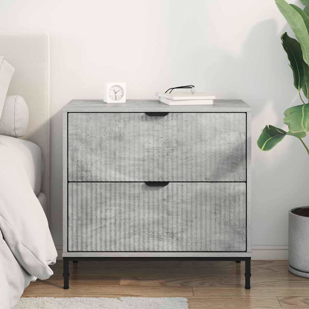 Table de chevet Gris béton 63,5 x 36 x 61 cm Bois d'ingénierie XIOS