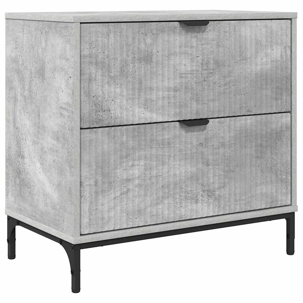 Table de chevet Gris béton 63,5 x 36 x 61 cm Bois d'ingénierie XIOS