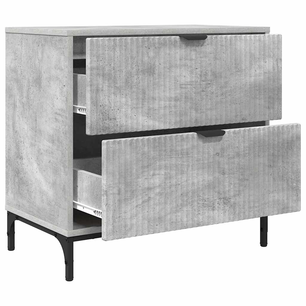 Table de chevet Gris béton 63,5 x 36 x 61 cm Bois d'ingénierie XIOS