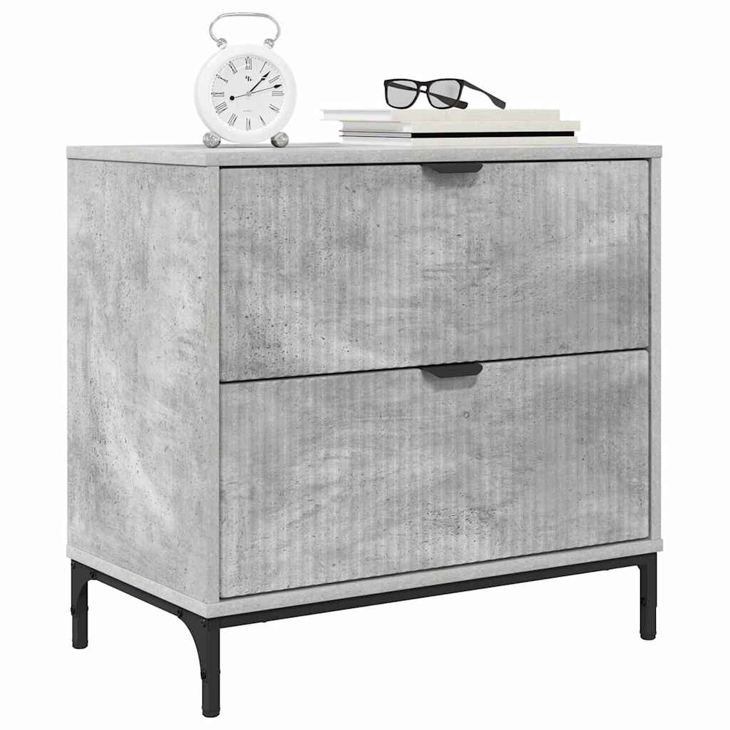 Table de chevet Gris béton 63,5 x 36 x 61 cm Bois d'ingénierie XIOS